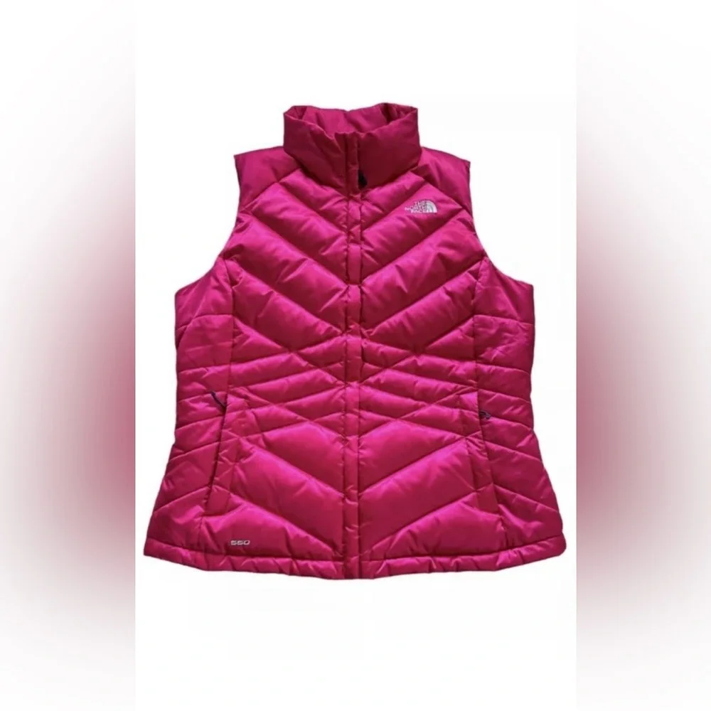 The North Face Women's Bright Pink Quilted Vest Puffer Size: M